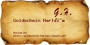 Goldschein Harlám névjegykártya
